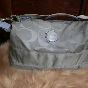 Coach Light Blue Signature Fabric Purse